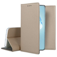 Кожен калъф тефтер и стойка Magnetic FLEXI Book Style за Samsung Galaxy S20 Plus G985 златист 